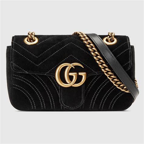 gucci velvet marmont bag black|gucci marmont bag top handle.